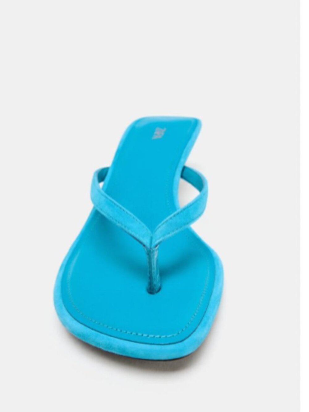 NWT ZARA TURQUOISE BLUE SUEDE KITTEN HEEL SANDALS SZ6.5 - Picture 4 of 6
